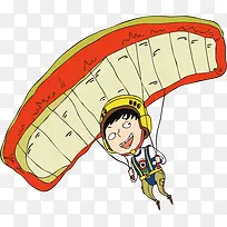 跳伞男孩