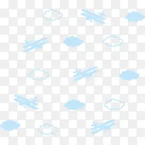 云朵和飞机矢量背景底纹素材