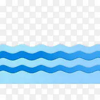 蓝色卡通波浪纹矢量图