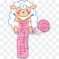 织围巾的绵羊妈妈