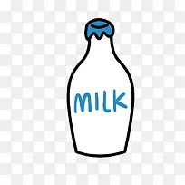 卡通手绘牛奶