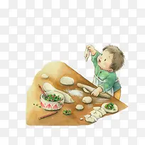 卡通制作水饺美食