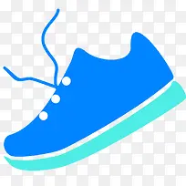 蓝色圆角扁平化鞋子元素