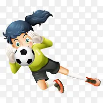 玩足球的小女孩