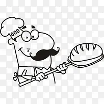 卡通烤面包烘焙师
