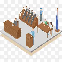 立体模型模拟法庭