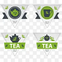 绿色茶标签设计素材