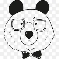 矢量可爱手绘小熊