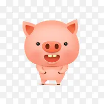 手绘微笑的小猪免抠图