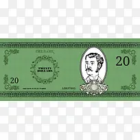绿色的外国纸币