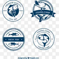 4款蓝色钓鱼营地标签