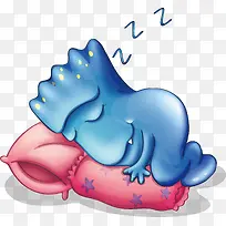 睡觉的蓝色小怪兽