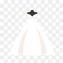 手绘白色婚纱礼服