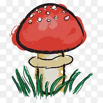 彩色手绘蘑菇