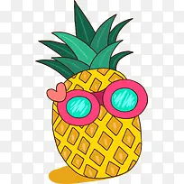夏季戴着墨镜的菠萝