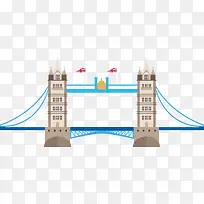 矢量手绘扁平化伦敦大桥
