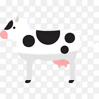 白色卡通奶牛装饰图案