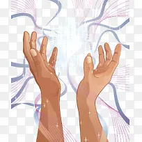 手绘双手矢量图