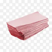 红色层叠着的餐巾纸实物