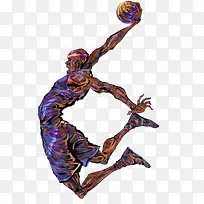 手绘篮球运动员