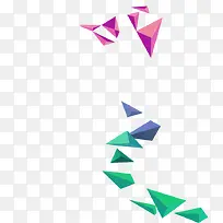 紫色三角碎片漂浮素材