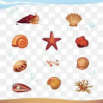 矢量手绘海产品