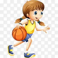 打篮球的可爱女孩