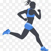 马拉松跑步的女人插画