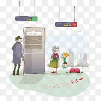 车站场景矢量