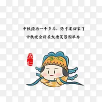 月饼形的武则天卡通形象素材