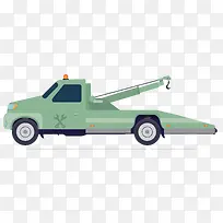 墨绿色修理公路矢量拖车