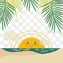 阳光夏天沙滩元素