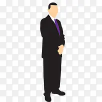 手绘穿西服商务人员PNG