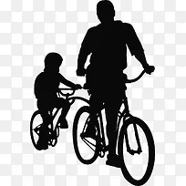 高清两父子骑单车温馨画面