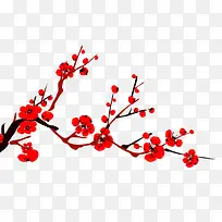 新年红色梅花装饰