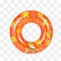 橙色枫叶游泳圈设计素材