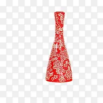 红色纹理花瓶