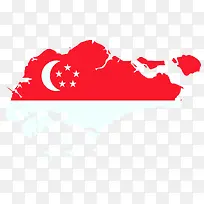 新加坡矢量红白色版图