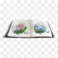 彩绘花朵图案书本