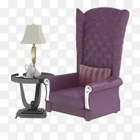 有质感的紫色单人沙发