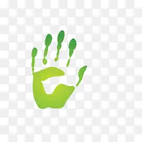 小清新绿色的安全的手掌标识PNG
