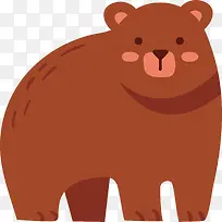 可爱卡通冬天棕熊