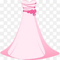 婚礼粉色长裙礼服