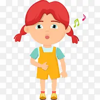 听音乐的小女孩素材图