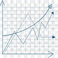 蓝色网格数据折线图