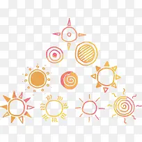 10款彩绘太阳设计矢量素材