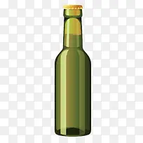 矢量棕绿色啤酒瓶