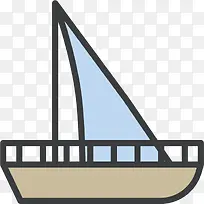 帆船矢量卡通渔船