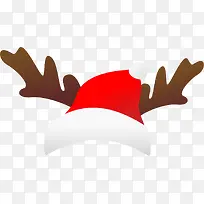 红色卡通麋鹿圣诞帽