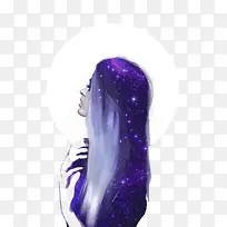 紫色星空少女